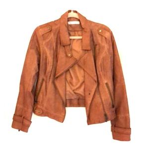 Camel faux leather jacket